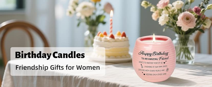 Happy Birthday Gifts for Women - Funny Best Friend Friendship Birthday Gifts for Women Bestie BFF Coworker Classmate - 10oz Lavender Scented Soy Wax Candle