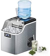 ARLIME Ice Maker with Water Dispenser, 2 in 1 Countertop Ice Maker with 5 lbs Storage Basket, 2 Ways to Add Water, 48 Pounds in 24 Hours, Water Cooler for 5 Gallon Bottle, Perfect for Home Office