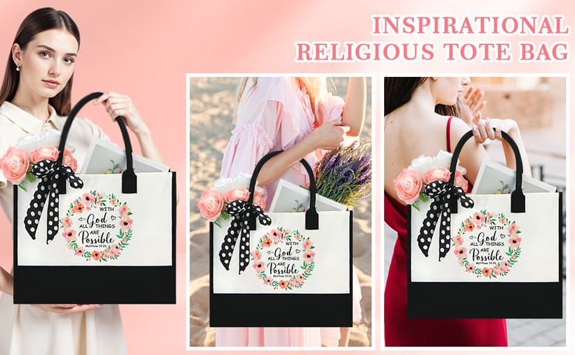 Christian Gifts for Women Faith Based Gift Inspirational Gifts for Women Birthday Unique Catholic Gift Bible Accessories Inclue Bible Verse Jar Butterfly Decorations Socks Glass Can Candles Tote Bag