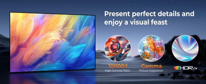 4K Projector with Wifi and Bluetooth, ELEPHAS Outdoor Movie Projector with NETFLIX/Prime Video/YouTube Built-in, 100,000+ Apps Supported, Video Projector Compatible with HDMI/USB/iOS/Android/Windows