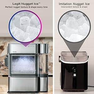 GE Profile Opal 2.0 Ultra Nugget Ice Maker with .75 Gallon Side Tank and Scale Inhibiting Filter, Scoop Included, 38 lbs in 24 Hours, Pellet Ice Machine with WiFi & Smart Connected, Stainless Steel