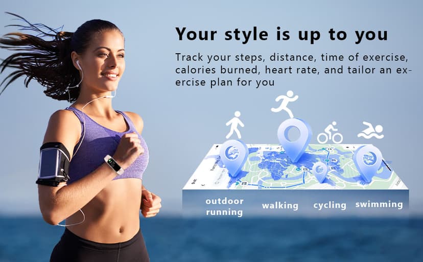 TROTY Fitness Tracker with Heart Rate/Blood Oxygen/Sleep Monitor, 20+ Sports Modes Smart Watches for Women/Men, Activity & Step Tracker Smart Watch for Android/iOS Phones