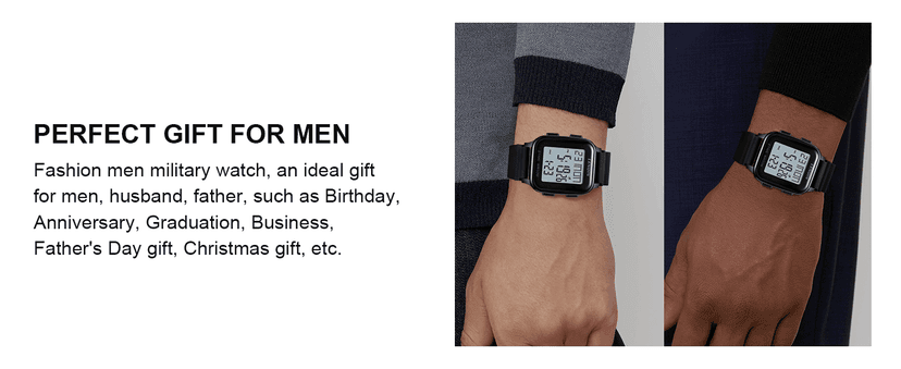 LN LENQIN Mens Digital Watch Ultra Thin Minimalist Sports Waterproof Digital Watches Men Outdoor Wrist Watch for Men with LED Backlight Timer Alarm Date