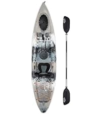 Brooklyn 12.5 Tandem Sit-On-Top Fishing Kayak by BKC, 2–3 Person Kayak with Padded Seats, Paddles, 6 Rod Holders, 600 lb Capacity, Motor-Ready