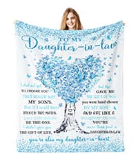 Daughter in Law Christmas Birthday Gifts from Mother Father in Law, Daughter in Law Gifts for Mothers Day Wedding Day Daughter in Law Gifts, Gifts for Daughter in Law Blanket 60"x50" B0CF9GRYX7