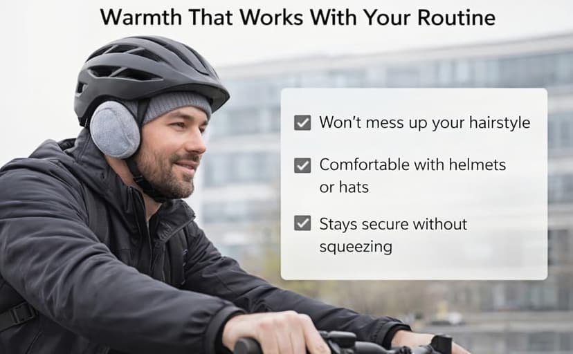 oliwex Ear Muffs for Winter, Behind-the-Head Ear Warmers, Lightweight Windproof for Men Women Running Commuting Outdoor