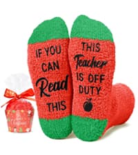 Book Lover Gifts - Funny Reading Teacher Socks for Readers Women Men With Greeting Card