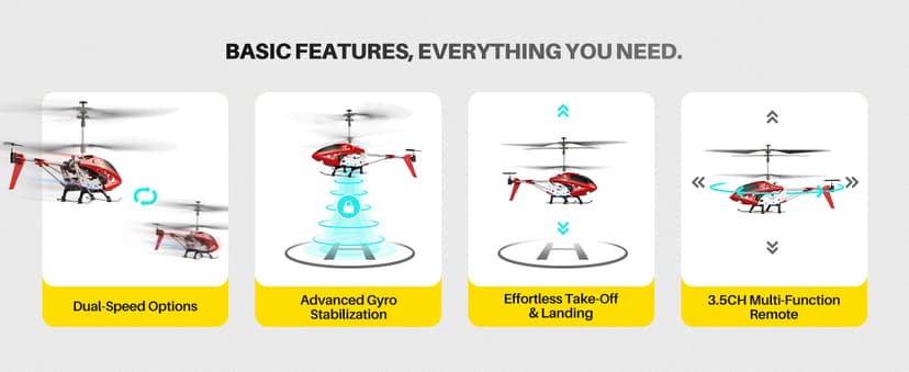 SYMA S107H-E RC Helicopter for Kids 8-12 and Beginners, Remote Control Helicopter with Altitude Hold, 2 Speed Modes, Whole Alloy Toy for Boys Girls Indoor Gift