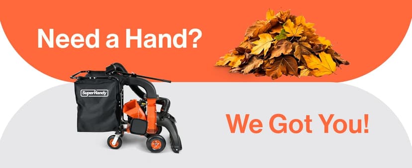 SuperHandy Leaf Vacuum & Wood Chipper – 7HP 209cc Gas Engine, 10:1 Mulch Ratio, 6-Bushel Collection Bag, 13.4" Impeller, Walk-Behind Vacuum Mulcher with Castor Wheels for Lawn & Yard Cleanup