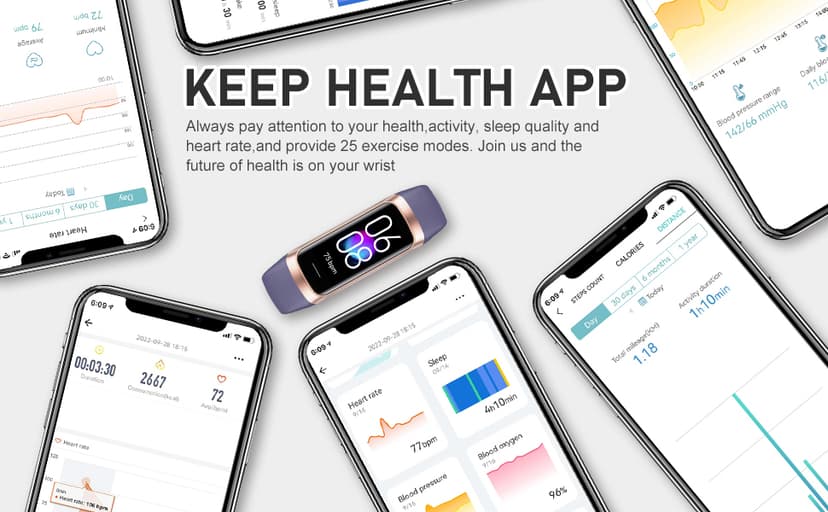 Fitness Tracker with Step Counter/Calories/Stopwatch, Activity Tracker, Health Tracker with Heart Rate Monitor, Sleep Tracker,1.10''AMOLED Touch Color Screen, Pedometer Watch for Women Men