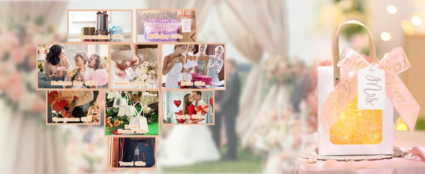 Bridal Shower, Engagement & Wedding Gifts – Personalized Registry Essentials for Just Married Newlyweds Chelmon Mr and Mrs Tags for Couples, Bride Groom Honeymoon Travel Gifts B07SSFDVMZ