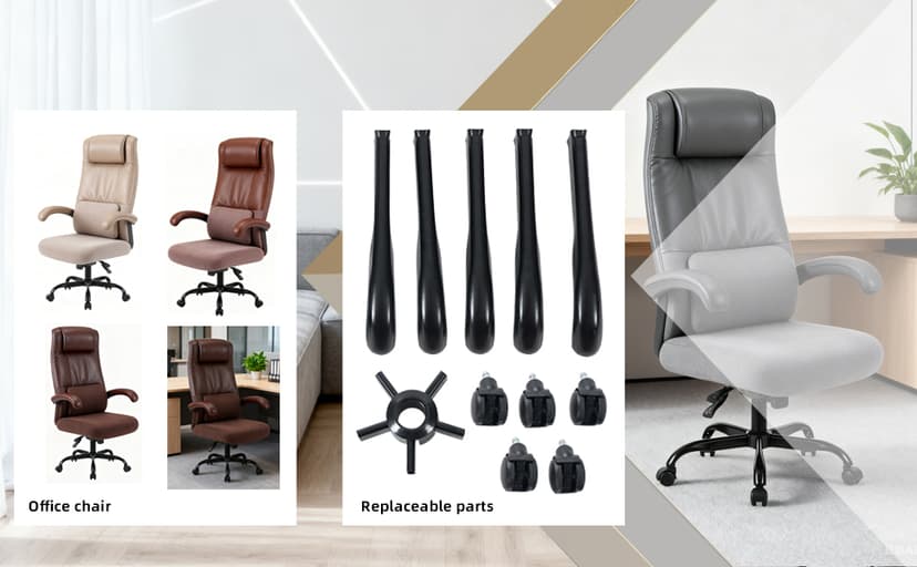 28 Inch Heavy Duty Office Chair Base with 5 Casters, Reinforced Metal Chair Feet, Universal Gas Cylinder Fit, for Swivel/Computer/Criss Cross Chairs