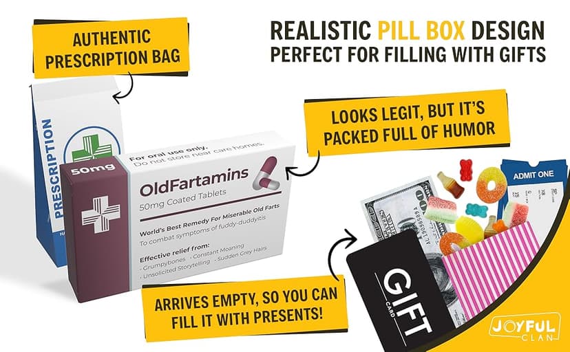 Funny Joke Pill Box Prank - Gag Gifts for Men & Women – Funny Gifts for Him or Her – Unique Inappropriate Novelty Gift – Birthday Gifts for Women – Rude Silly Presents for Boyfriend Dad Uncle