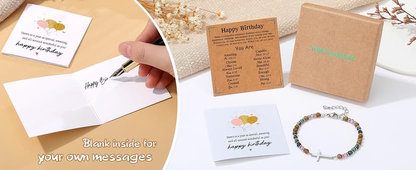 TONY & SANDY Christian Cross Bracelet for Women, Stocking Stuffers for Women, Confirmation Baptism Easter Gifts, Unique Gift for Friends Daughter Mom Sister in Christ on Birthday Christmas