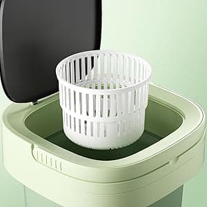 16L Large Capacity Portable Washing Machine, Laundry Washer Cleaning for Underwear, Baby Clothes, Shirts,Small Delicates. Foldable Mini Washer and Dryer Combo for Apartment,Hotel,Camp,RV,Travel(Green)