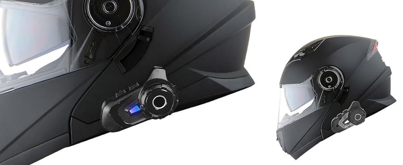 1Storm New Motorcycle Bike Modular Full Face Helmet Dual Visor Sun Shield: NOLED-X90 Matt Black