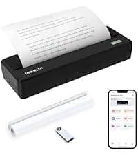 Rongta Portable Printer Wireless for Travel, F82 Inkless Bluetooth Thermal Printers, Compatible with iOS, Android, Laptop, Support 8.5"x11" US Letter&A4 for Office, Home, Car (Black)