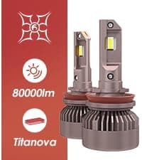 HIKARI WINGS 2026 40000LM H11/H8/H9 LED Bulbs, 45W Upgraded Core Chips, High Lumens Kit, 6000k Cool White, IP68 Waterproof, H16 Foglight