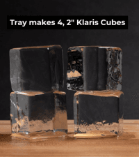 Clear Ice Maker - Makes 4 Large, 2" Crystal Clear Ice Cubes in 8 to 12 Hours - Great for Cocktails, Whiskey & Bourbon - Compact Countertop Ice Maker - Stainless Steel Shell - Reusable Ice Tray