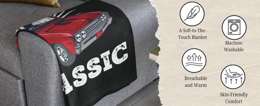 Old Man Gifts Im Not Old Im Classic Blanket for Men - Fathers Day Blanket Best Gifts for Elderly Grandpa Birthday - Dad Retirement Blankets Classic Car Gift for Men Over The Hill Throw Blanket 50"x60" B0GK78LNNZ
