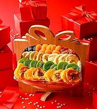 Dried Fruit and Nut Gift Basket, Healthy Assorted Natural Snack Gift Tray, Extra Large Variety Food Tray Party Platter- Easter, Holiday, Birthday, Sympathy, Office, Men, Woman, Him, Her Husband, Wife, Families, Bonnie and Pop