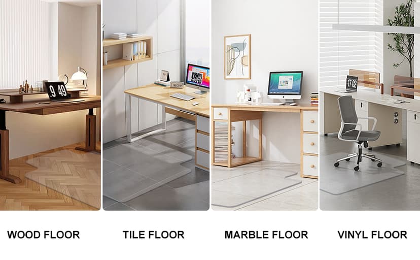 Office Chair Mat for Hard Floors,36"x48" Desk Mat for Chair for Hardwood Floor,Non-Slip Hard Floor Protector Desk Chair Mat for Home,Vinyl Floor Mat for Kids & Pets - Not for Carpet (Clear)