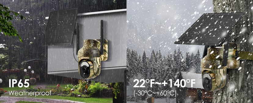 4G LTE Cellular Trail Cameras 2K 360° View Live Streaming Game Camera Built-in SIM Card with Motion Activated Color Night Vision Remote Phone Access Solar Powered Trail Camera IP65 Waterproof 2 Pack