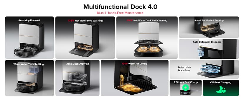 roborock Saros Z70 Robot Vacuum and Mop, OmniGrip Arm, AI-Powered, 22,000Pa Suction, 3.14’’ Ultra Slim, FlexiArm Riser Technology, AdaptiLift Chassis, Obstacle Avoidance, Auto Mop Washing & Drying