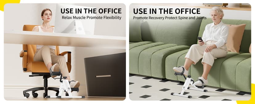 MOMODA Under Desk Bike Pedal Exerciser with LCD Display Portable Mini Exercise Bike for Arm and Leg