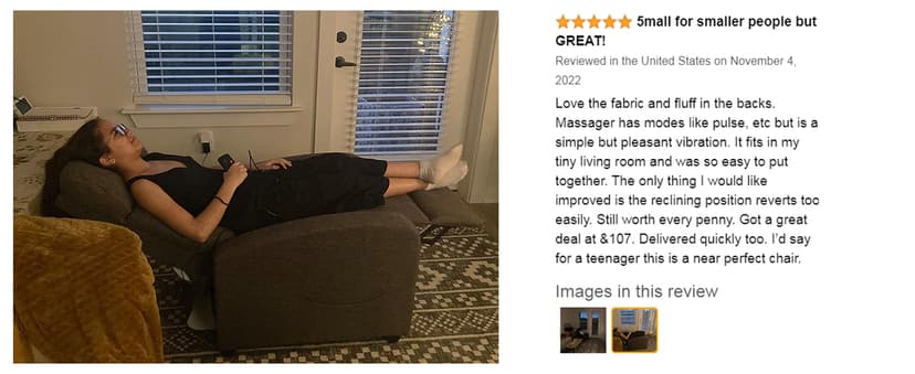Sweetcrispy Massage Recliner Chair for Adults, Adjustable Home Theater Seating with Lumbar Support for Living Room, Modern Fabric Reclining, Grey