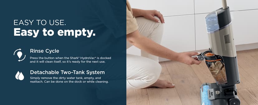 Shark HydroVac MessMaster Wet Dry Vacuum Cleaner, Cordless, 3-in-1 Vacuum Mop All in One & Self-Cleaning System, Lightweight, Powerful Suction, for Hard Floors & Area Rugs, Stone, WD261,Rose Gold