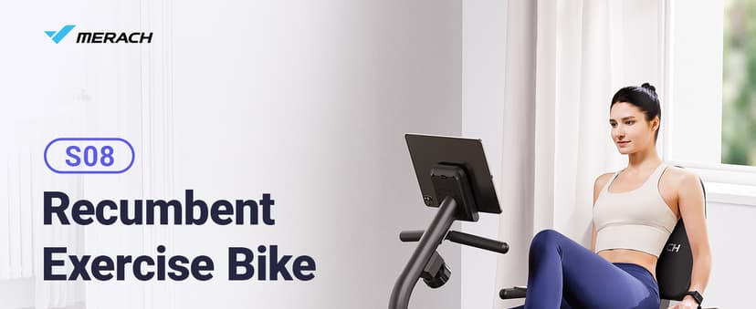 MERACH Recumbent Exercise Bikes for Home with Smart Bluetooth Equipment Exercise Bikes App,LCD,Heart Rate Handle Stationary Bikes for Home, Magnetic Recumbent Exercise Bike for Seniors Gym S08/S23