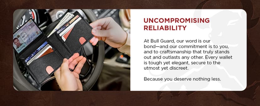 BULL GUARD Mens RFID Blocking Bifold Wallet Soft Genuine Leather Brown Western | Secure and Durable Extra Capacity Billfold with 11 Credit Cards, Flip Up ID