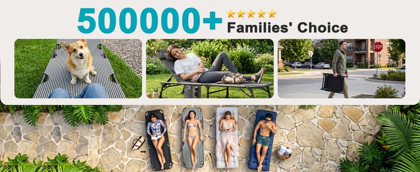 ABORON Heavy Duty Tanning Chair,Outdoor 5-Position Folding Chaise Lounge Chair with Pad,Portable Beach Lounge Chair for Outdoor Sunbathing Patio Pool Lawn Deck Poolside