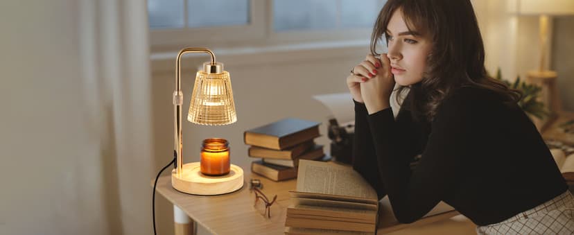Candle Warmer Lamp with Timer Dimmable, Birthday Gifts for Women Mom, House Warming Gifts New Home Decor, Wax Melt Warmer for Jar Candles with 2 Bulbs