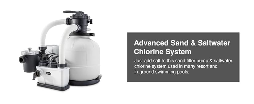 Intex Sand Filter Pump & Saltwater System for Up to 15,000 Gal Pools, Krystal Clear - Automatic Algae Control & Above-Ground Swimming Pool Cleaning