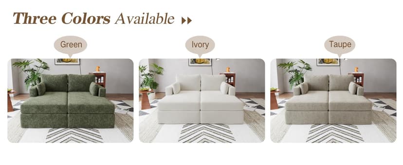 31.89" Chaise Lounge with Left Armrest Upholstered Modern Lounge Couch Sleeper Sofa with Cushions & Pillows for Living Room Bedroom Reading Nookk,Taupe