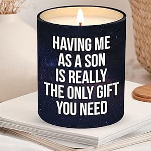 Birthday Gifts for Mom from Son - Mom Birthday Gifts from Son - Moms Gift Ideas from Son - Mother Gift, Funny mom Candle, 10 Oz Jar Lemongrass Scent