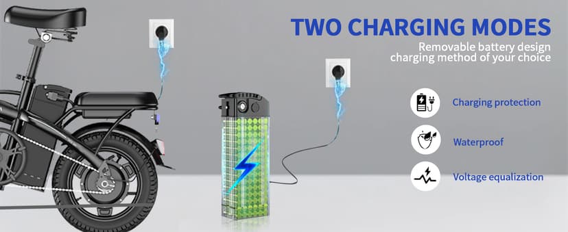 Folding Electric Bike for Adults, Peak 750W Motor,23MPH Max Speed Foldable Electric Bicycles,14" Ebike, 48V12AH Battery 35 Miles PAS Range Mini E Bikes for Adults and Teens