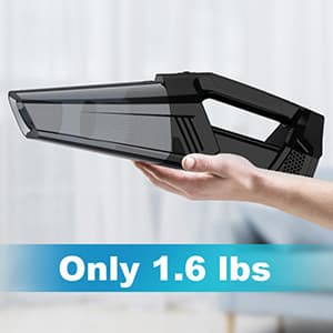 Handheld Vacuum Cordless Portable Car Vacuum with LED Light, High Power Suction, 3 in 1, Lightweight Rechargeable Hand Vacuum, Hand Held Vacuum Cleaner for Car Home Office, Pet Hair, Black