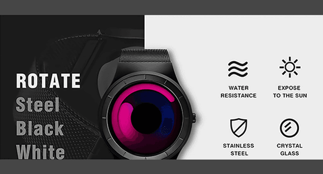 MASTOP Watches for Men Fashion Creative Liquid Movement Original Design Starry Sky Vortex Watch Men Steel Mesh Men's Watch Clock Round Unique Wristwatch Minimalist Gradient Color