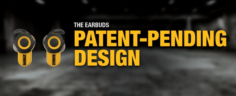 DEWALT Heavy Duty Bluetooth Jobsite Pro X2 ANC True Wireless Earbuds, Active Noise Cancelling Work Earbuds, Turn Dial Controls, 10Hr Runtime (40+ w/Case), 4 EQ Modes, IP54