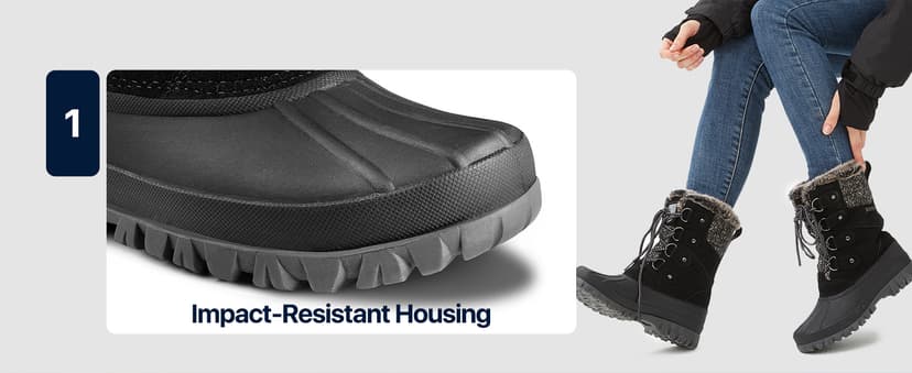 FREE SOLDIER Women's Waterproof Winter Cold Weather Snow Boots for Women Outdoor Fashion Duck Boots Comfortable Insulated