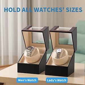 Efaithtek Automatic Single Watch Winder for Automatic Watches,Rotating Watch Case with Japanese Quiet Motor,AC Adapter or Battery Powered