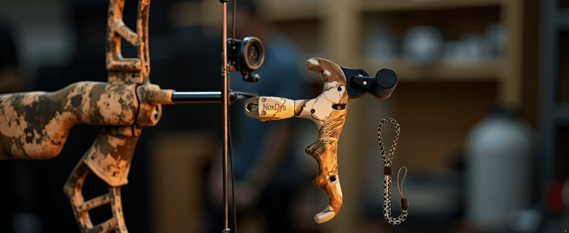 Archery Bow Release for Compound Bow, 4-Finger Adjustable Sensitivity Thumb Release Aid, 360° Rotatable Head for Hunting and Target Practice (Camouflage)