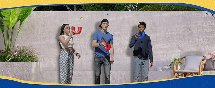 pindaloo Original Skill Game Toy with 2 Balls- Gifts for Kids and Adults Indoor & Outdoor Games, Ball Toys for Boys, Girls, & Teens - Gift Ideas, Fun Stuff, Develops Motor & Juggling Skills -Blue