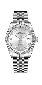 BUREI Men Wrist Watches Fashion Minimalist Analog Quartz Waterproof Watches for Men