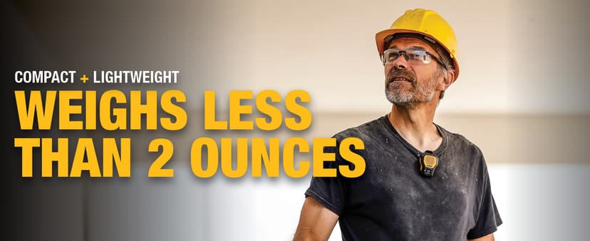 DEWALT Wearable Bluetooth Speaker (Updated Version), Clip-On Wireless Jobsite Pro Water-Resistant Portable Speaker (Non-Magnetic), Built-in Mic for Hands-Free Music/Calls, Bluetooth Speaker (Yellow)