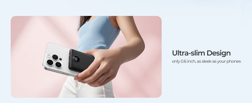 Mini Portable Charger with Built-in Cables 22.5W Fast Charging Power Bank USB-C Small Battery Pack 10000mAh Travel Essential Slim Battery for iPhone 17/16/15/14, Samsung 25/24, and More