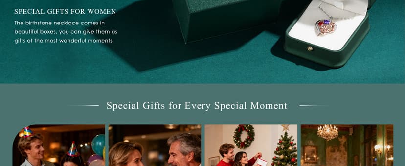 Iefil Christmas Gifts for Women Wife - 925 Sterling Silver Birthstone Necklace for Women, Anniversary Birthday Gifts for Wife Girlfriend Mom